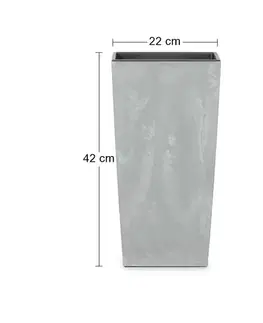 Kvetináče a truhlíky NABBI DURS225E plastový kvetináč 22,5 cm sivý betón