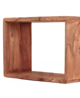 Regály a poličky Polica na stenu Tina 50x35x22 indický masív palisander