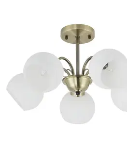 Stropná svetla Závesná lampa NESTOR Patina 5x40W E27 biele tienidlo
