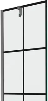 Sprchové dvere MEXEN/S - Next vaňová zástena FIX 60 x 150, čierna vzor, grafit metal 895-060-000-00-77-95