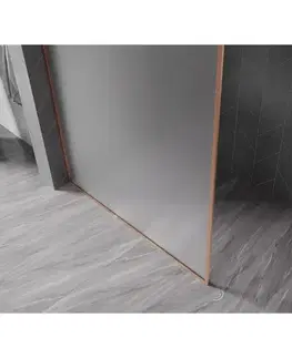 Sprchové dvere MEXEN/S - Kioto-F Sprchová zástena WALK-IN s rámom 80 x 202, dekor 8 mm, meď kartáčovaná 800-080-104-65-30