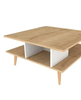 Konferenčné stolíky Konferenčný stolík Akya - Oak, White