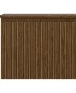 Kúpeľňový nábytok MEXEN/S - Rivel kúpeľňová skrinka pod umývadlo 70 cm s doskou, 1 šuplík, reliéf, orech 91A20-07047-1-BFC86
