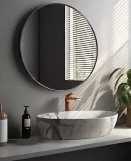 Umývadlá INVENA - Umývadlo na dosku Ipsarion 62 cm, ovál s mramorovým efektom, béžová/hnedá mat CE-84-721-C