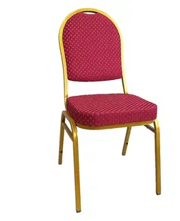 Konferenčné stoličky KONDELA Jeff 3 New konferenčná stolička červená / zlatá