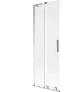 Sprchové dvere MEXEN/S - Velar L dvojkrídlová posuvná vaňová zástena 75 x 150, dekor, chróm 896-075-003-31-01