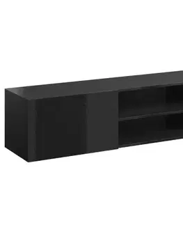 TV stolíky CAMA MEBLE Slide 200 K tv stolík čierna / čierny lesk