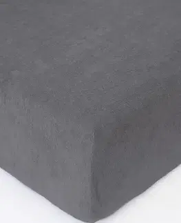 Plachty MKLozkoviny.sk Froté plachta 160 × 200 cm - tmavo sivá