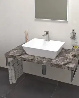 Kúpeľňový nábytok SAPHO - AVICE doska pod umývadlo 90x50cm, hrúbka 5cm, šedý kameň AV0910