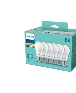 LED osvetlenie SADA 6x LED Žiarovka Philips A60 E27/13W/230V 2700K 8718699775568