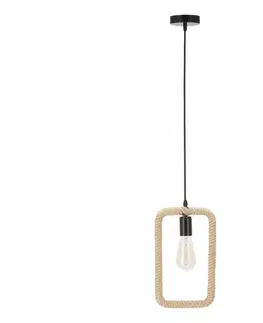 Svietidlá  Luster na lanku OSTOR 1xE27/40W/230V béžová/čierna 31-28761
