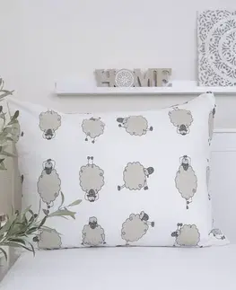 Dekoračné obliečky MKLozkoviny.sk Krepová obliečka na vankúš Renforcé 70 x 90 cm - Ovečky Morning Yoga-  -