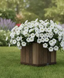 Záhradné kvetináče KETER Záhradný kvetináč DECO RIGHT PLANTER | orech