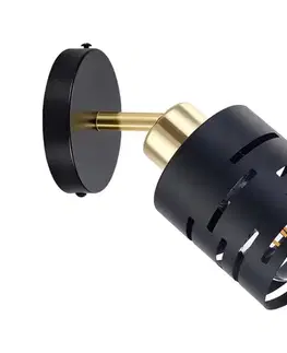 Svietidlá  Nástenné bodové svietidlo ELEN 1xE27/35W/230V čierna/zlatá ELEN WALL LIGHT BLACK