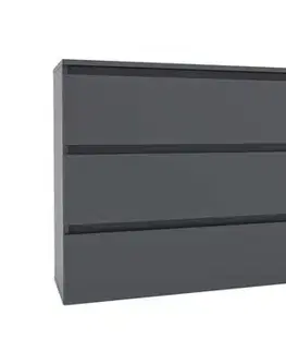 Komody a skrinky LIFE šuplíková komoda 1800, Grafite grey / Grafite grey