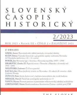 Slovenské a české dejiny Slovenský časopis historický 2/2023 - Kolektív autorov