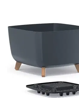 Kvetináče a truhlíky NABBI DGQL400 plastový kvetináč na nožičkách 39 cm antracit