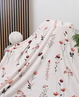 Deky MKLozkoviny.sk Deka mikroplyš 150 × 200 cm – Vlčie maky bežové