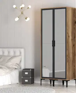 Šatňové skrine Šatníková skriňa Kumsal RR - Walnut, Anthracite