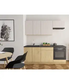 Moderný kuchynský nábytok Kuchynská linka Sofia 2,0 Bez/Dub Cremona