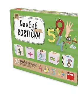Obrázkové kocky Dino Toys Drevené kocky Čísla 20 Dino