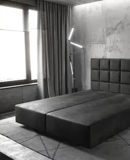 Rámy postelí DELIFE Boxspring posteľ Dream-Fine 180×200 cm mikrovlákno antracitová vintage