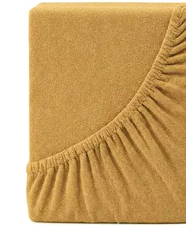 Plachty 4Home froté prestieradlo Ideál horčicová, 70 x 140 cm