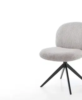 Jedálenské stoličky DELIFE Jedálenská stolička Nube-Flex manšester strieborno-šedá krížová podstava široká čierna 360° otočná hojdacia funkcia vrecková pružina