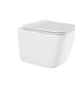 Záchody LaVilla WC misa závesná PAROS rimless - set vrátane sedátka SLIM softclose CE-90-001-W