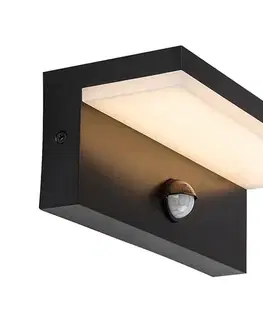 Záhradné lampy Rabalux 77115-LED Von. nás. svietidlo so senzorom ZARAGOZA LED/9W/230V IP54 čierna 77115
