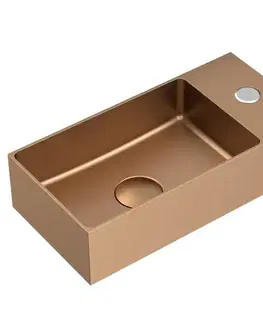 Umývadlá Závesné umývadlo v ružovozlatej farbe SAT Aurum 36x18 cm bez prepadu SATAUR3618BRG SATAUR3618BRG