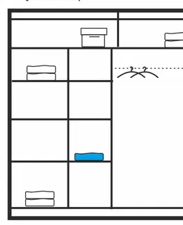 Šatníkové skrine RESTON 203 šatníková skriňa biela 203cm