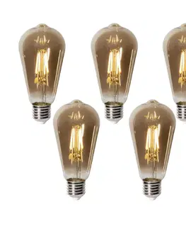 LED osvetlenie Sada 5 stmievateľných LED žiaroviek E27 ST64 dymové sklo 5W 450 lm 2700K