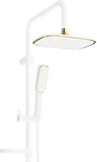 Sprchy a sprchové panely MEXEN/S - KX49 sprchový stĺp s termostatickou batériou biela / zlato 771504091-25