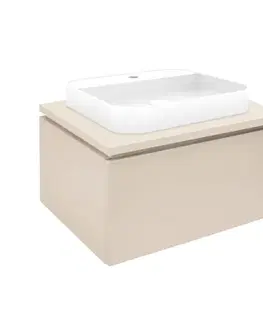Kúpeľňový nábytok Kúpeľňová skrinka s umývadlom a krycou doskou SAT Feel 60x30x46 cm béžová mat SATFEEL60BEDU SATFEEL60BEDU