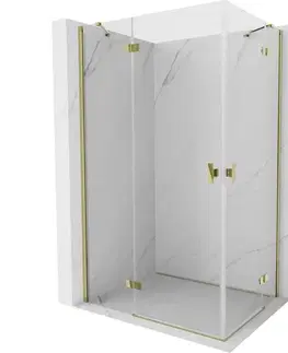Sprchovacie kúty MEXEN/S - Mist H Duo sprchovací kút dvere krídlové 115 x 110, transparent, zlato 8A5-115L-110P-50-00