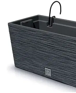 Kvetináče a truhlíky NABBI DFC400W plastový balkónový kvetináč 39,5 cm antracit