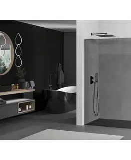 Sprchové dvere MEXEN/S - Kioto L Sprchová zástena WALK-IN 120 x 200, grafit, grafit kartáčovaná 800-120-103-66-40