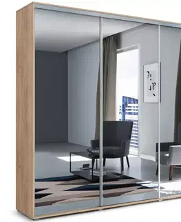 Šatníkové skrine Skriňa Jagoda A31 250 tri zrkadlá craft zlatá