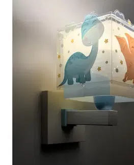 Svietidlá Dalber 63459 - Detská nástenná lampa BABY DINOS 1xE27/15W/230V pestrofarebná 63459