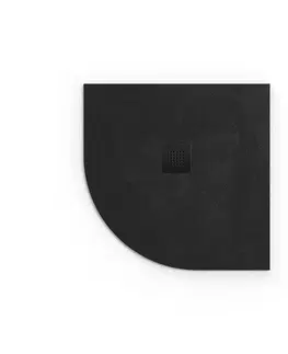 Vane Sprchová vanička štvrťkruhová SAT Alek 90x90 cm liaty mramor čierna SATALEK90S SATALEK90S
