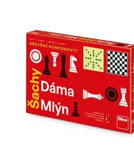Rodinné hry Dino Toys Rodinná hra Šachy, Dáma, Mlyn Dino