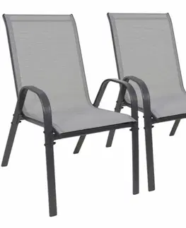 Záhradný nábytok Set stoličiek Stela, 55 x 70 x 92 cm, 2 ks, sivá