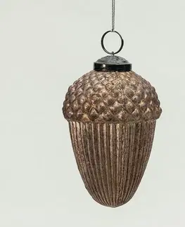 Vianočné dekorácie Sklenená ozdoba Acorn Gold 7x7x10 cm