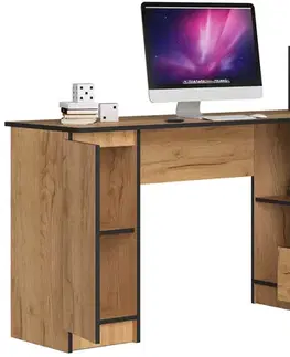 Písacie stoly Dizajnový písací stôl ROMAN155P, dub Craft