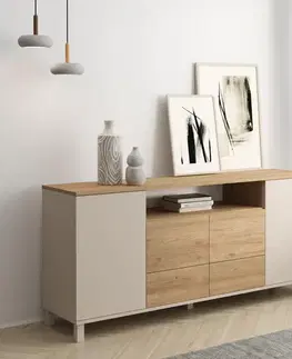 Komody a skrinky ROMA široká komoda na nožičkách 2S, sepet/coast
