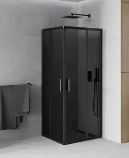 Sprchovacie kúty MEXEN - Rio sprchovací kút štvorec 90 x 90, grafit, čierna 860-090-090-70-40