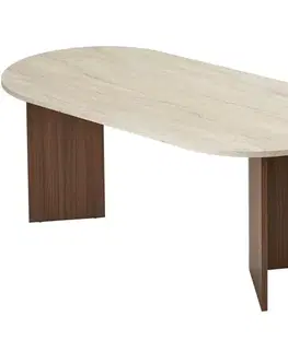 Konferenčné stolíky Jedálenský stôl Sablin – Travertine, Milano Walnut