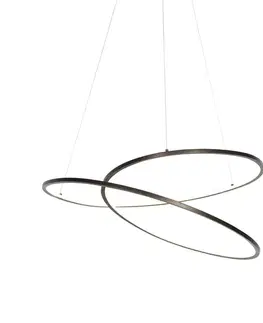 Závesné svietidlá Dizajnové závesné svietidlo bronzové 72 cm vrátane LED 3-stupňového stmievača - Rowan