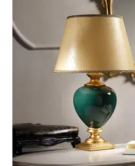 Lampy ONLI - Stolná lampa AMADEUS 1xE27/15W/230V 72 cm zelená/zlatá 225/GV
